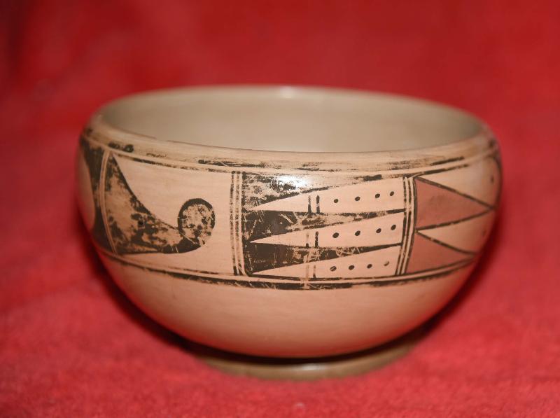 Picture shows an example of yellow ware pottery